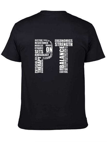 Physical Therapy Word Art Black T-Shirt