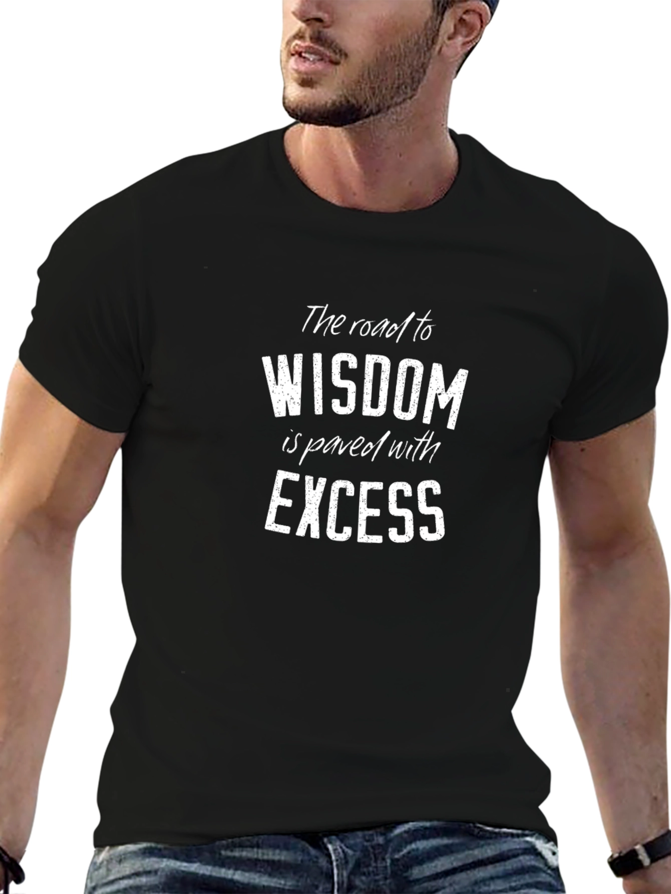 Wisdom Excess Graphic Tee - Black Cotton Blend