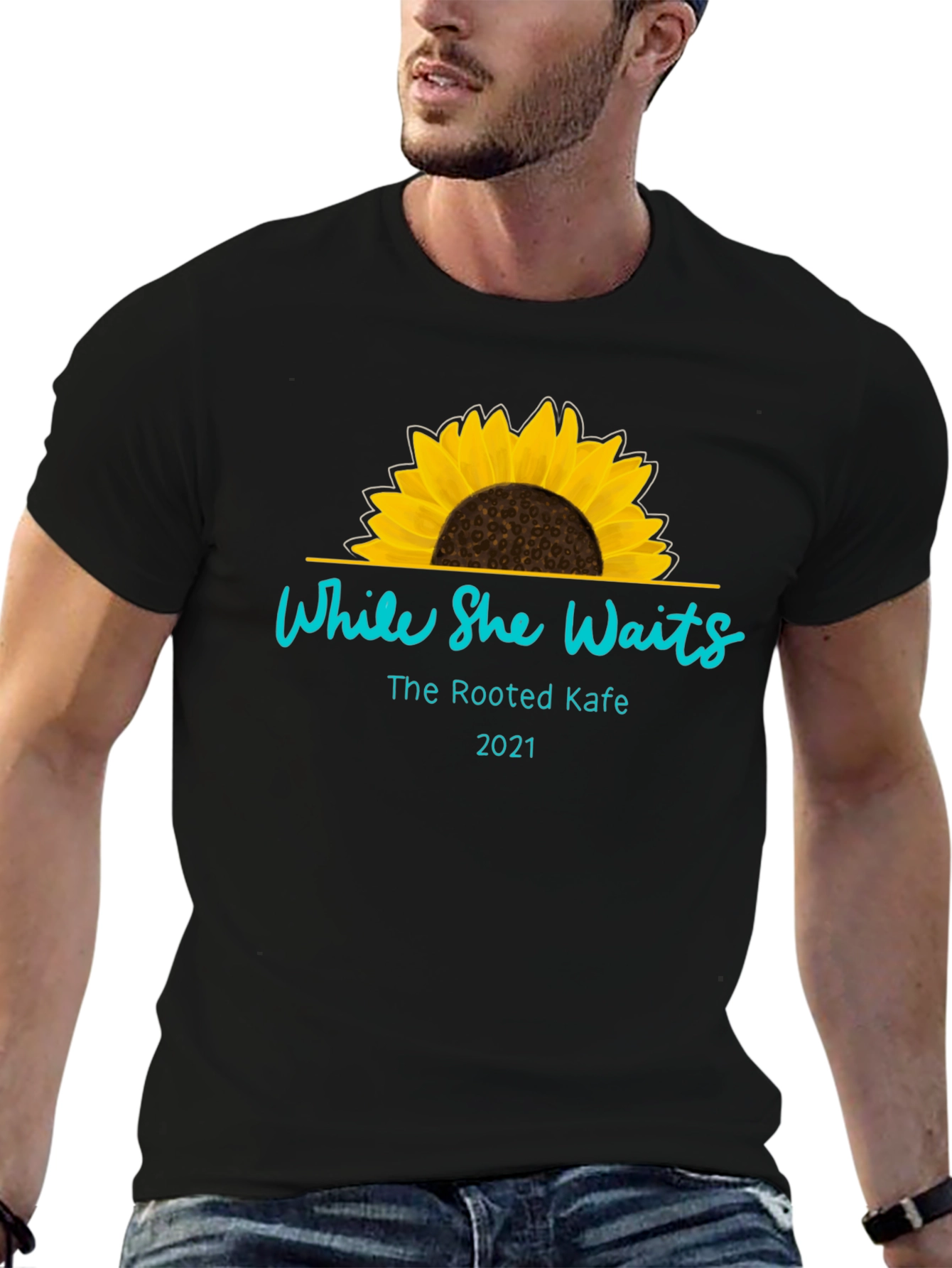 While She Waits Sunflower T-Shirt