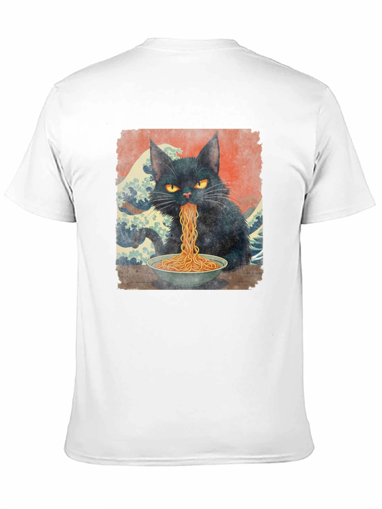 Black Cat Ramen T-Shirt - Unique Graphic Tee
