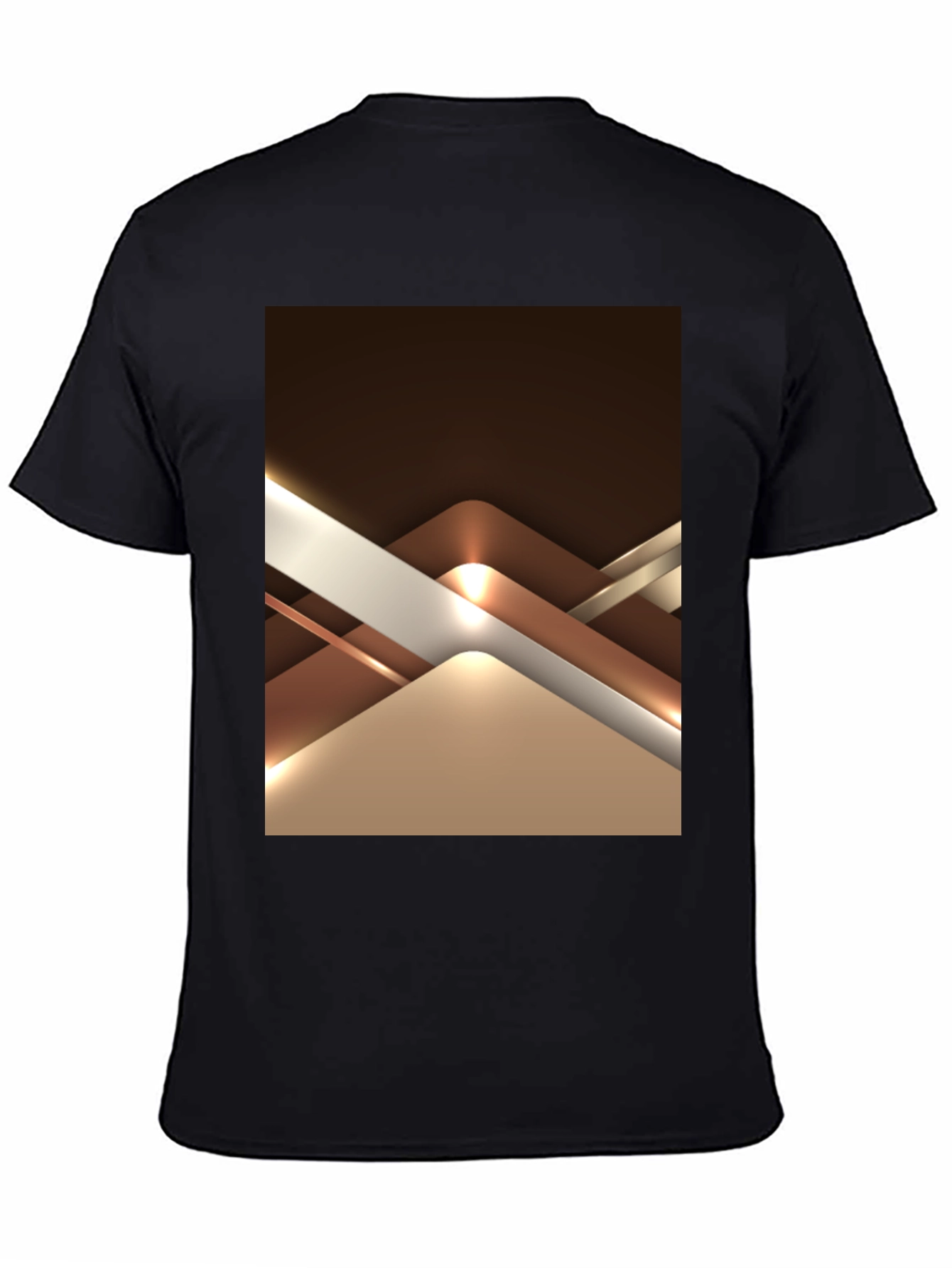 Abstract Geometric Design Graphic Tee - Black