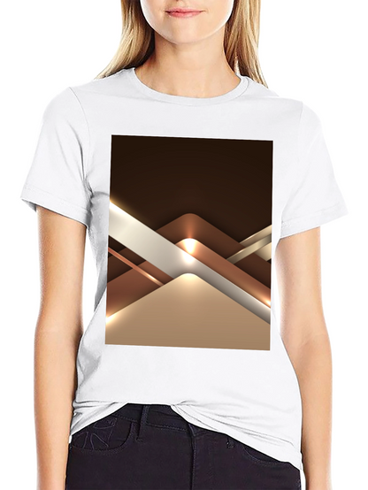 Abstract Geometric Design Graphic Tee - Black