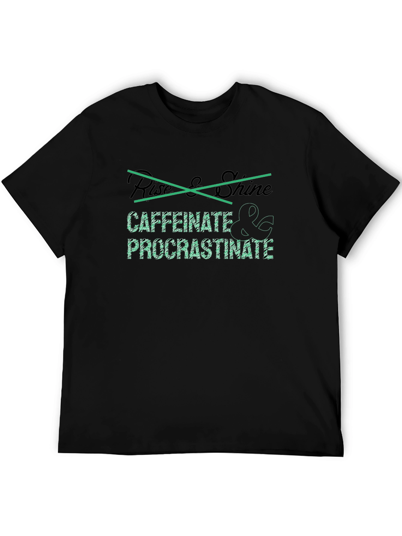 Caffeinate & Procrastinate Black T-Shirt - Sarcastic Graphic Tee