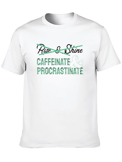 Caffeinate & Procrastinate Black T-Shirt - Sarcastic Graphic Tee