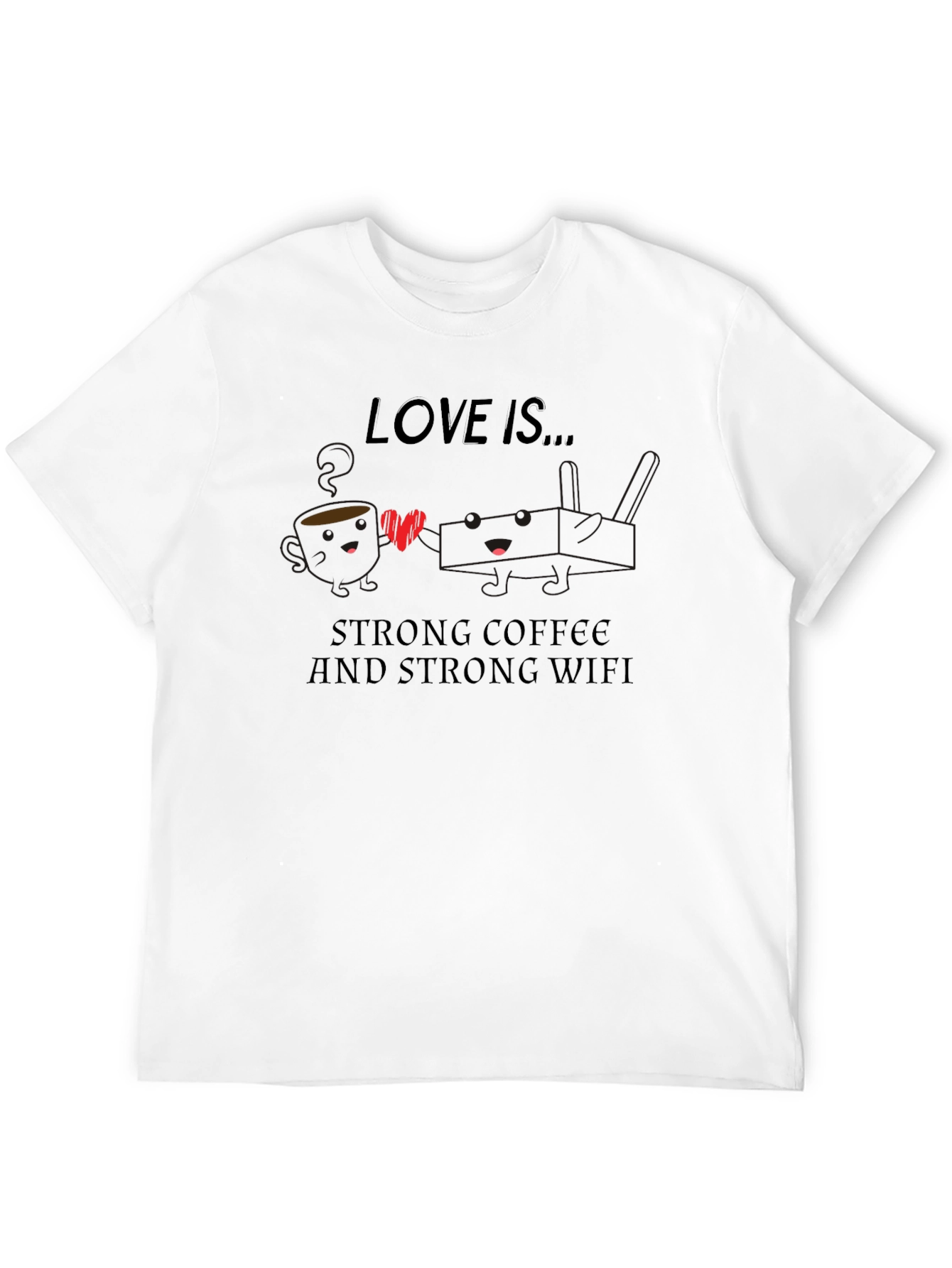 Love Is... Coffee & WiFi Graphic T-Shirt