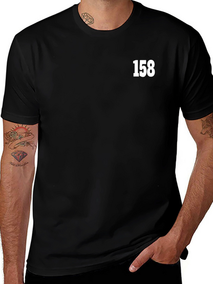 Black Tee with White Number 158