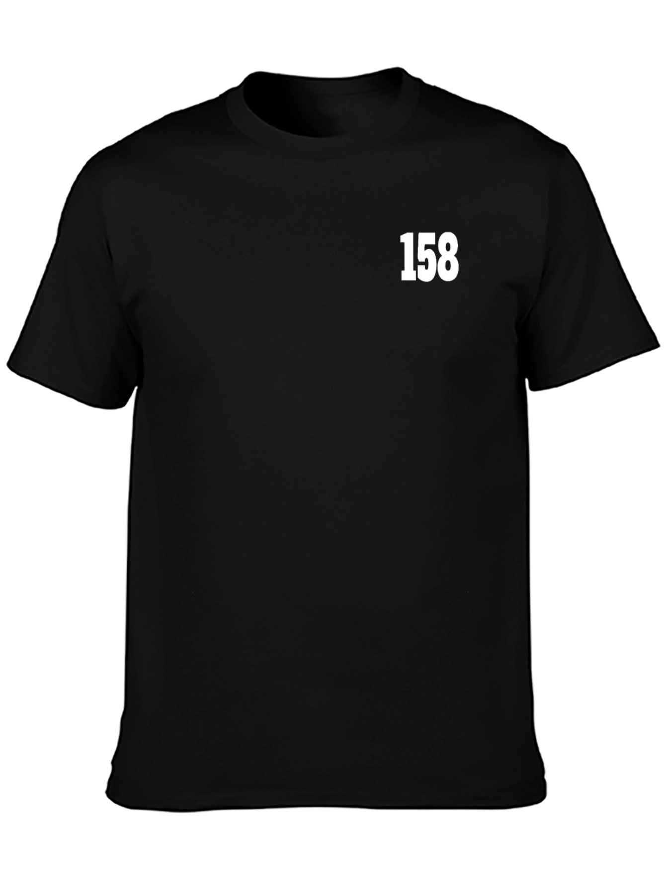 Black Tee with White Number 158