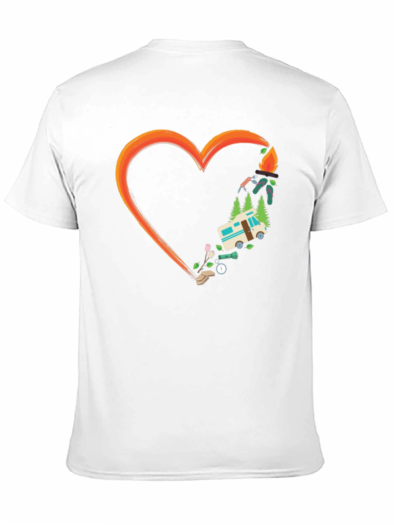 Camping Heart Graphic Tee - Outdoor Adventure Shirt