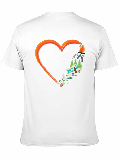 Camping Heart Graphic Tee - Outdoor Adventure Shirt