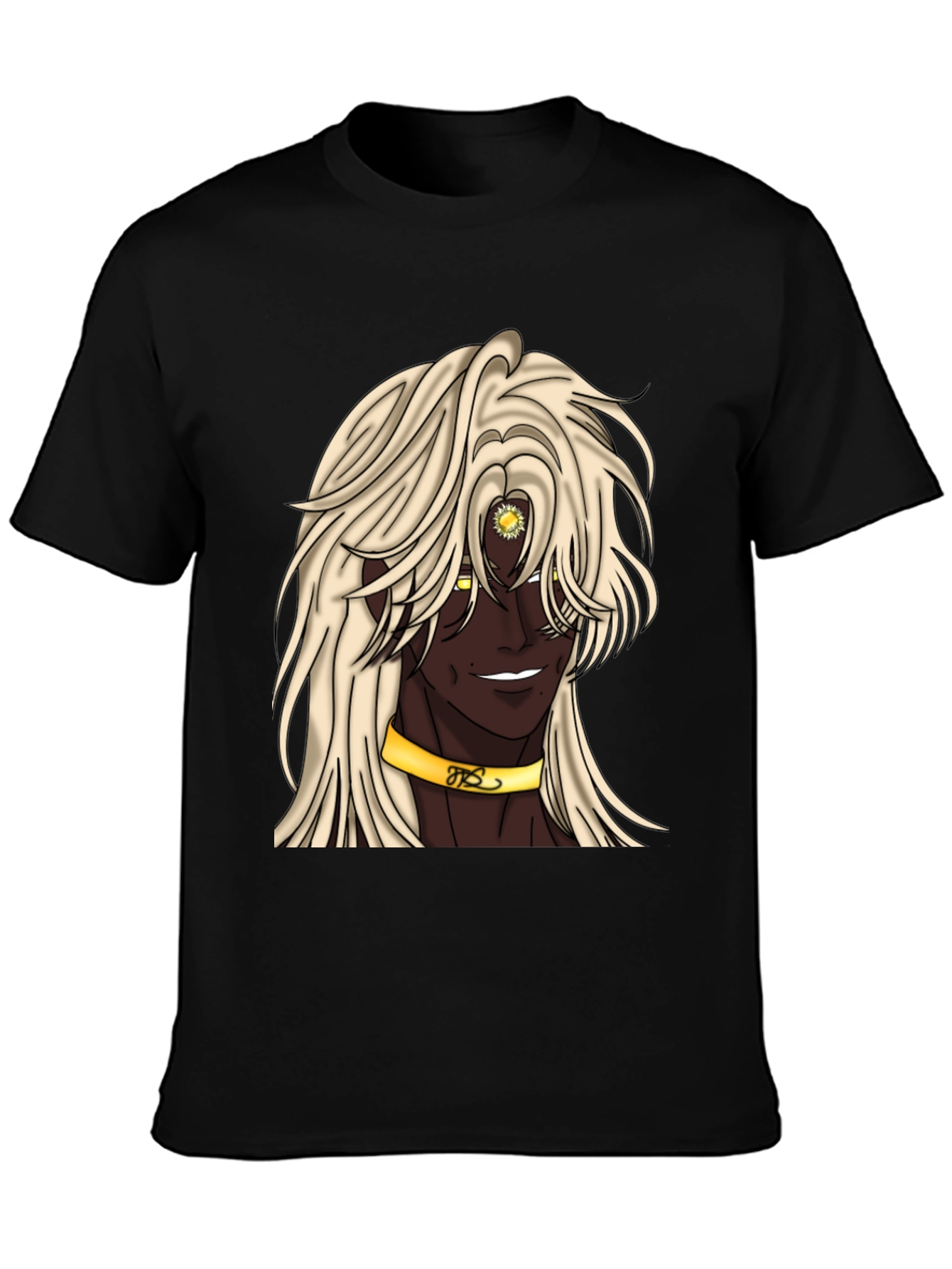 Anime Character Graphic Tee - Black