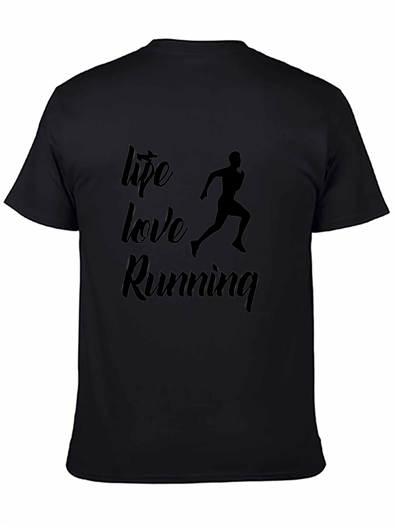 Life Love Running Black Graphic Tee