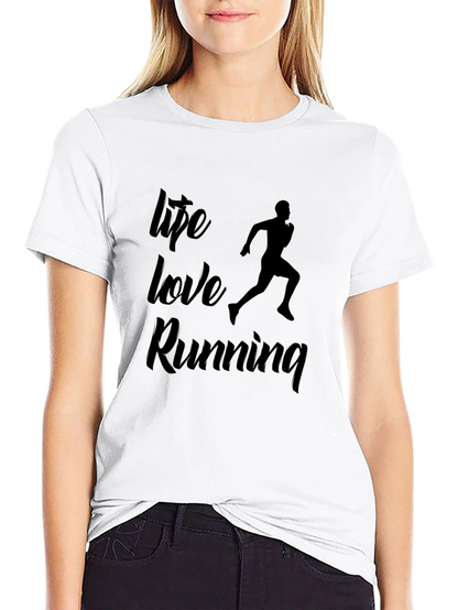 Life Love Running Black Graphic Tee