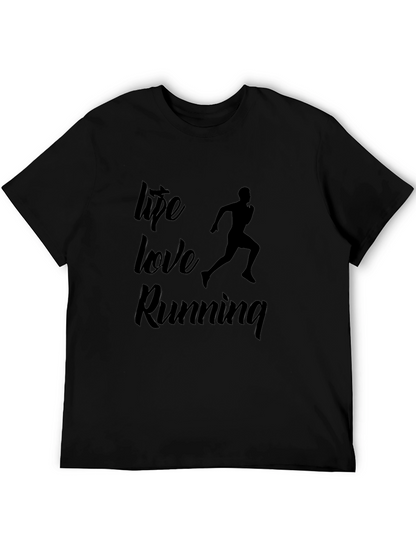 Life Love Running Black Graphic Tee