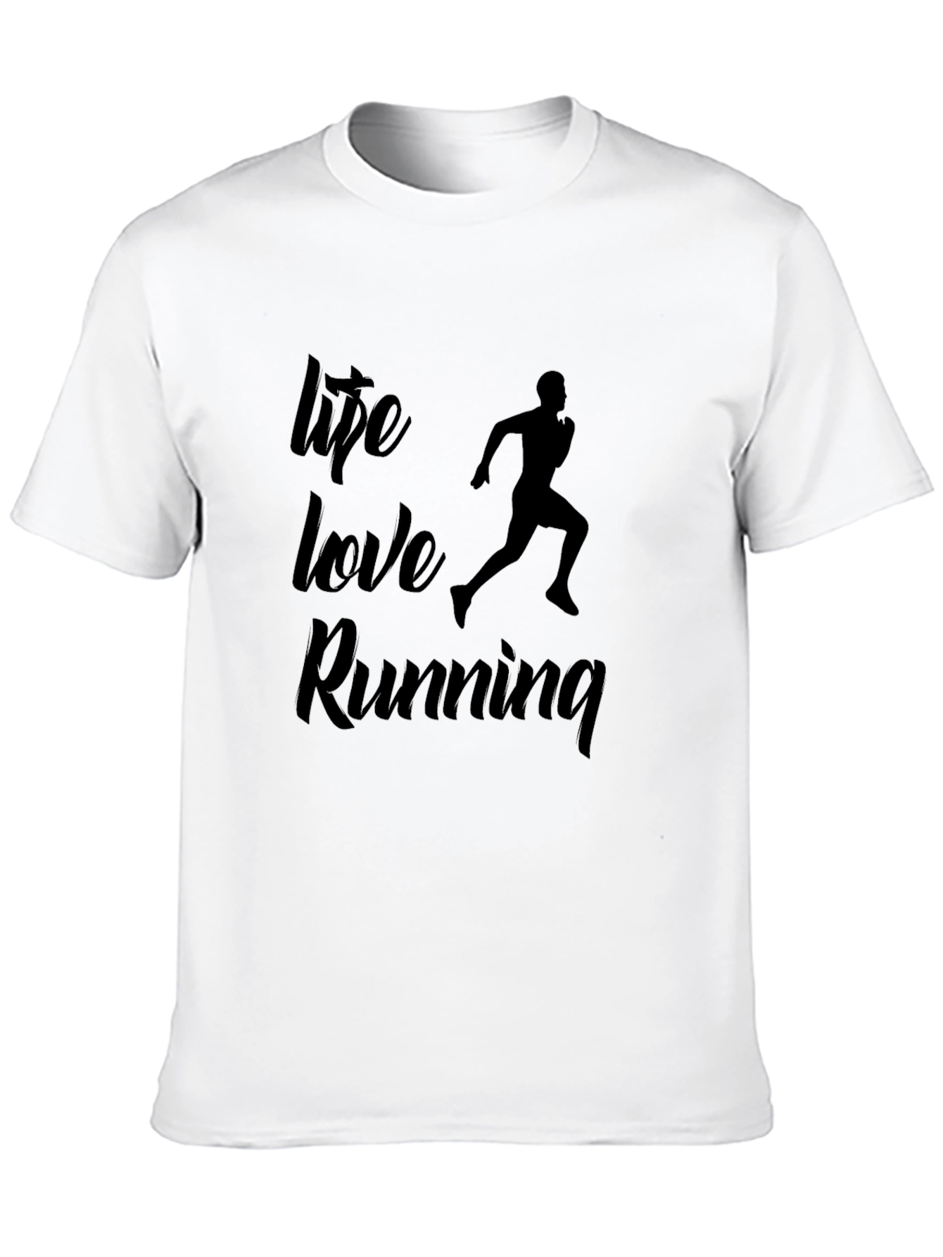 Life Love Running Black Graphic Tee