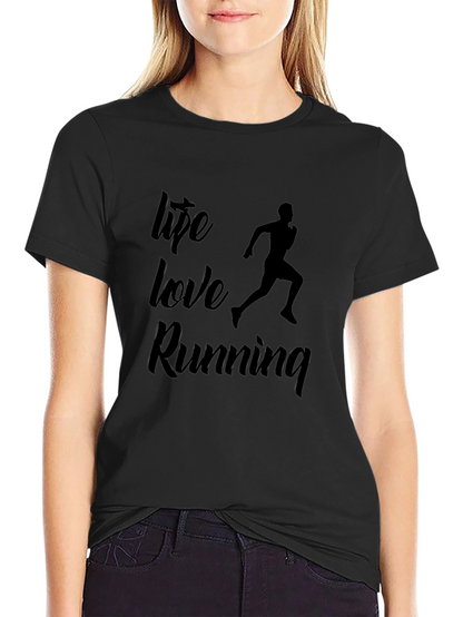 Life Love Running Black Graphic Tee