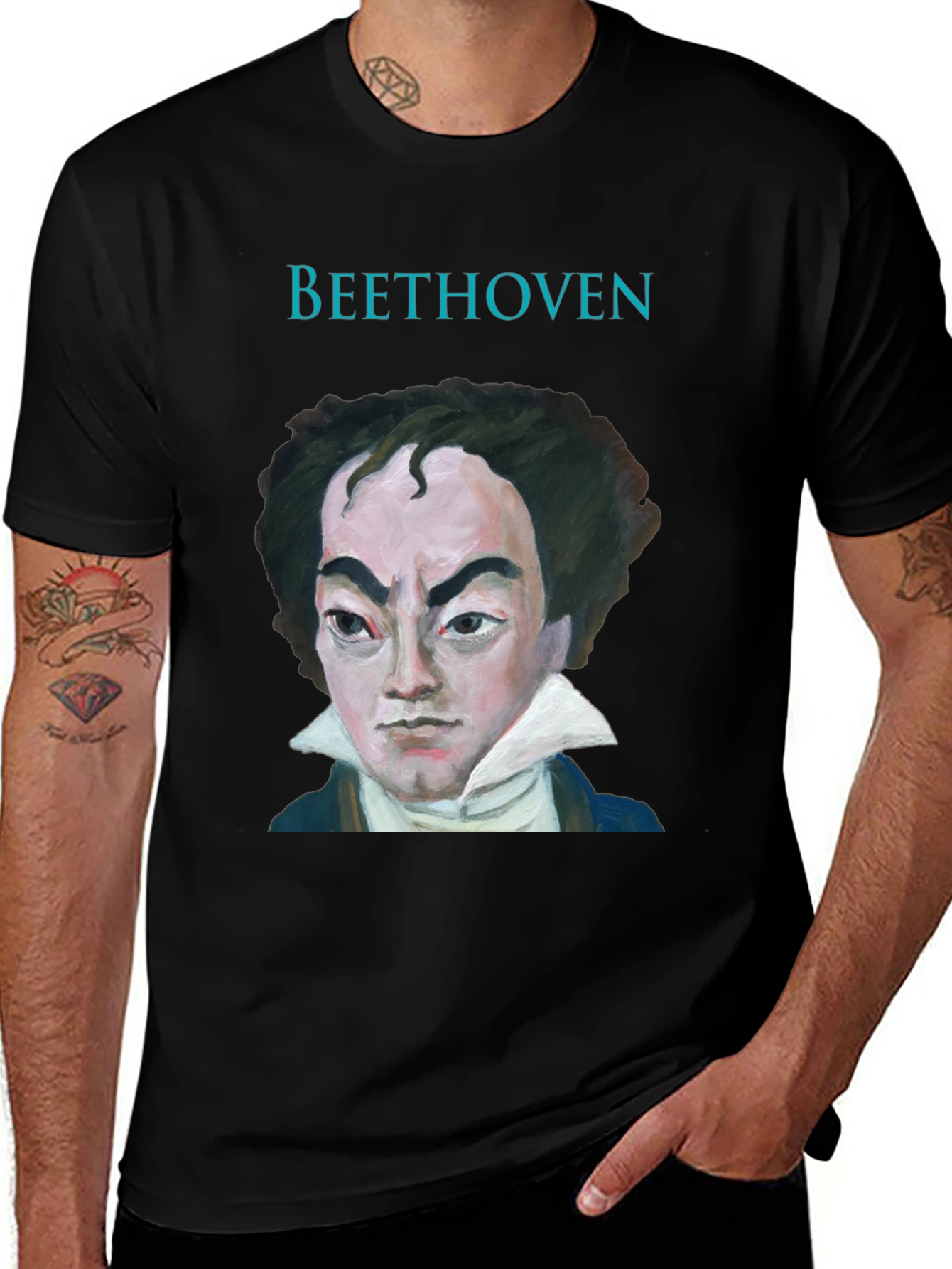 Beethoven Portrait Graphic Tee - Classic Musician T-Shirt