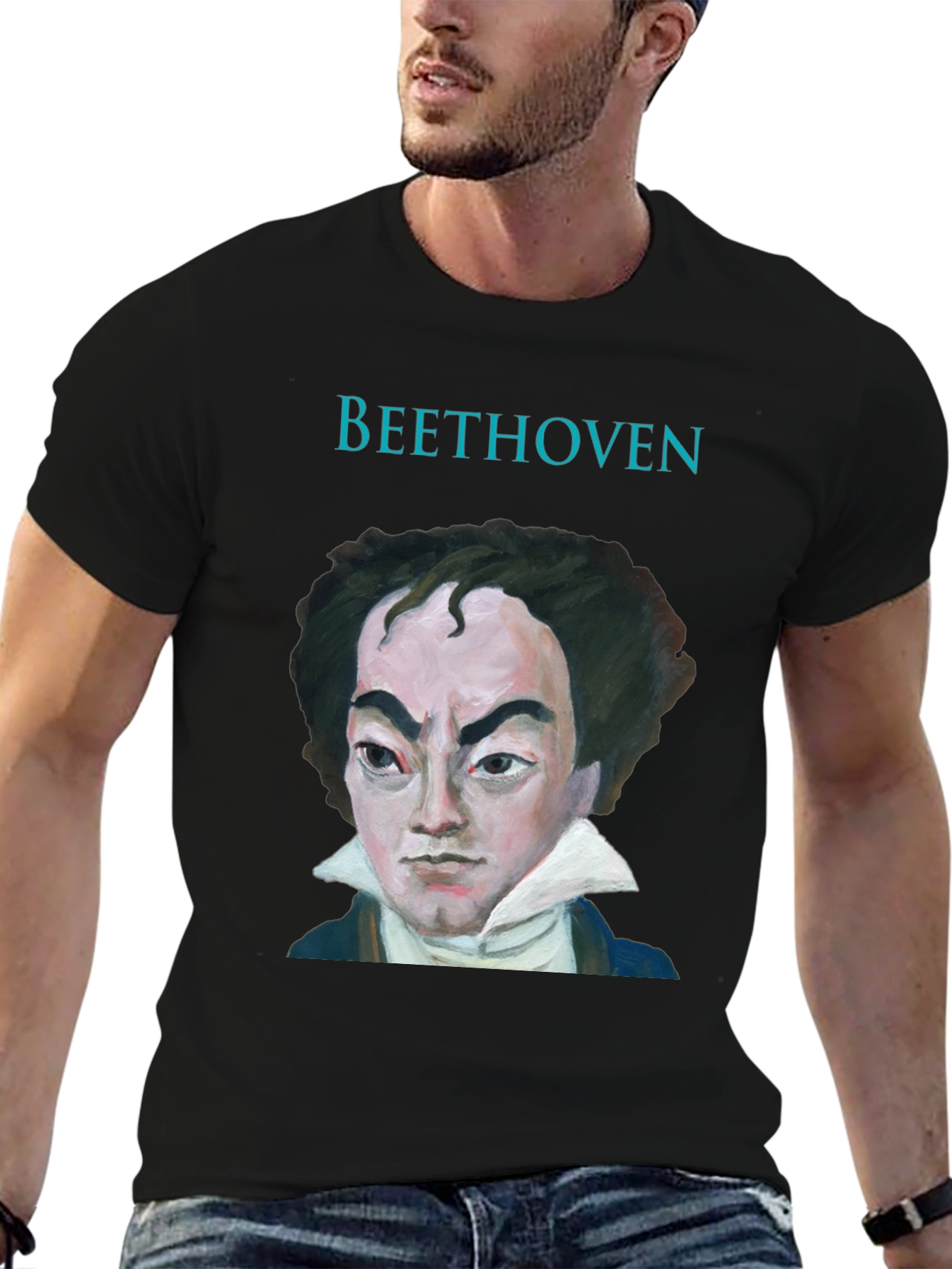 Beethoven Portrait Graphic Tee - Classic Musician T-Shirt