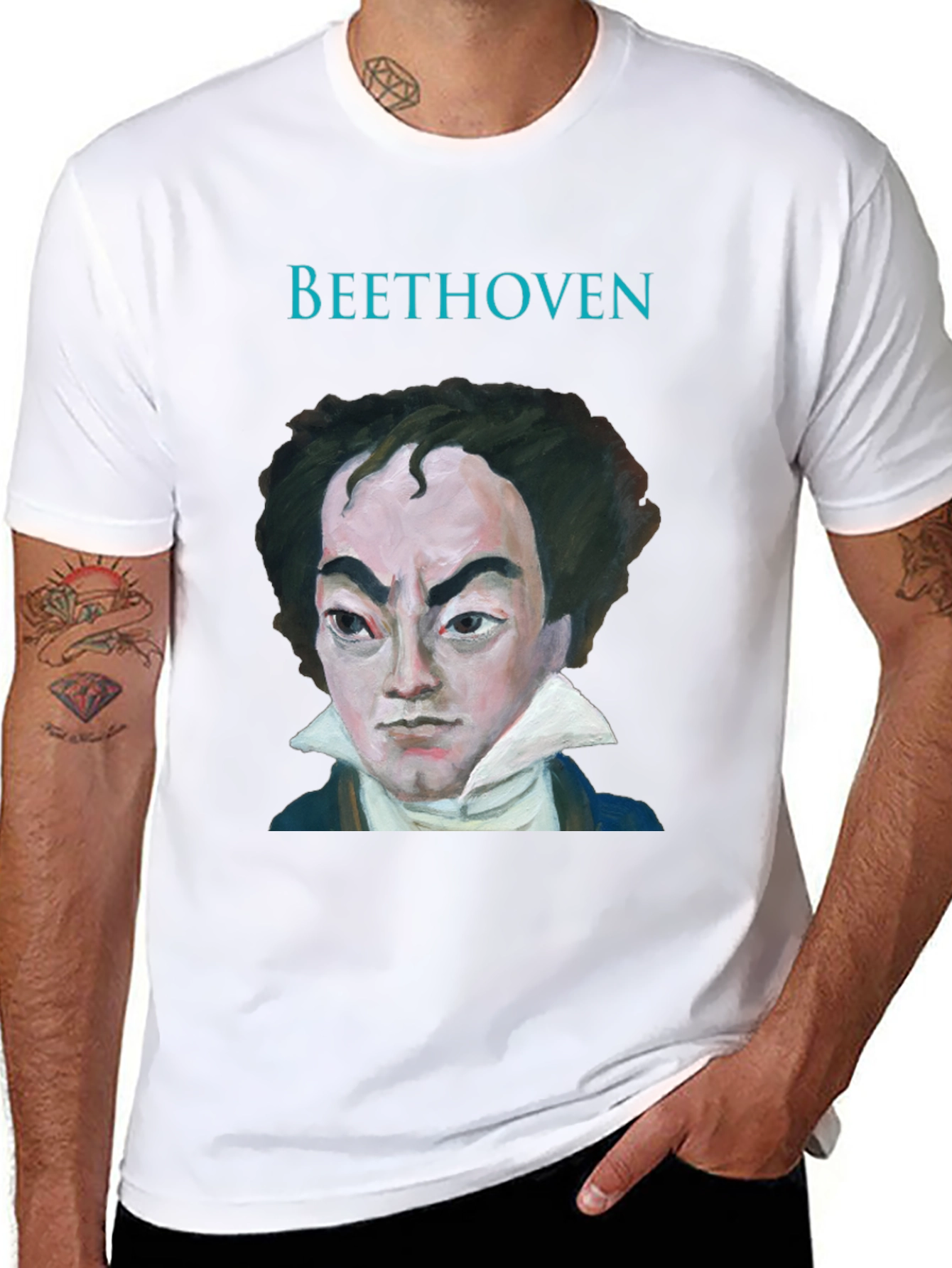 Beethoven Portrait Graphic Tee - Classic Musician T-Shirt
