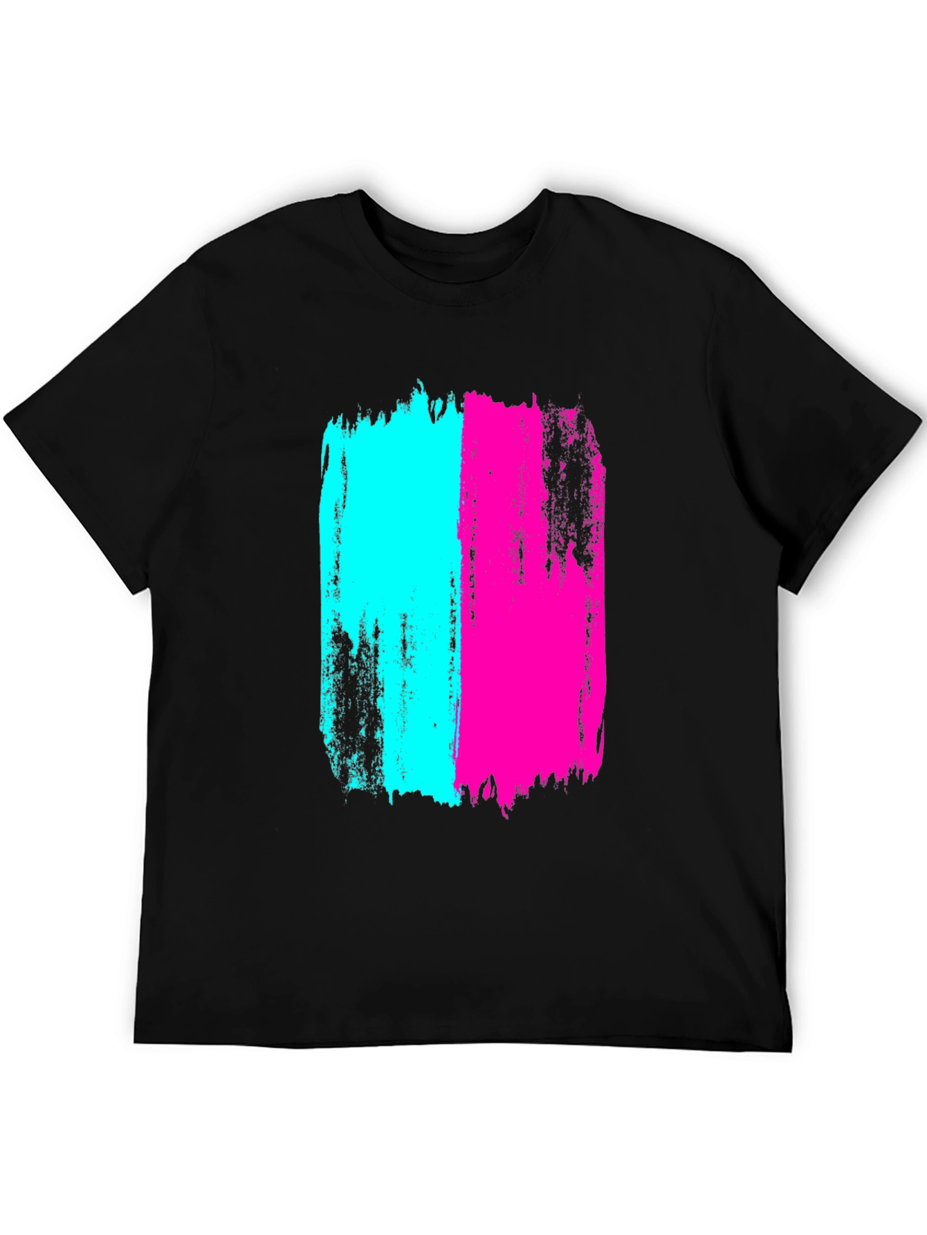 Bold Brushstroke Tee - Cyan & Magenta Graphic Print