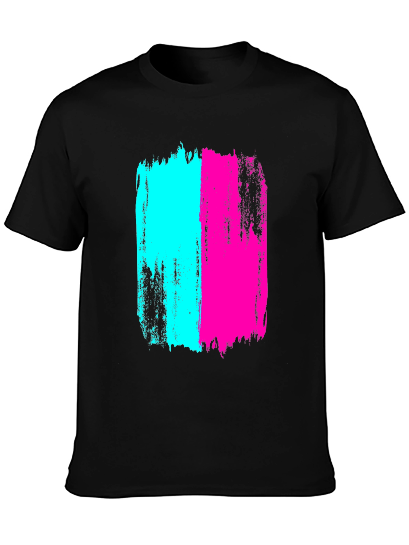 Bold Brushstroke Tee - Cyan & Magenta Graphic Print