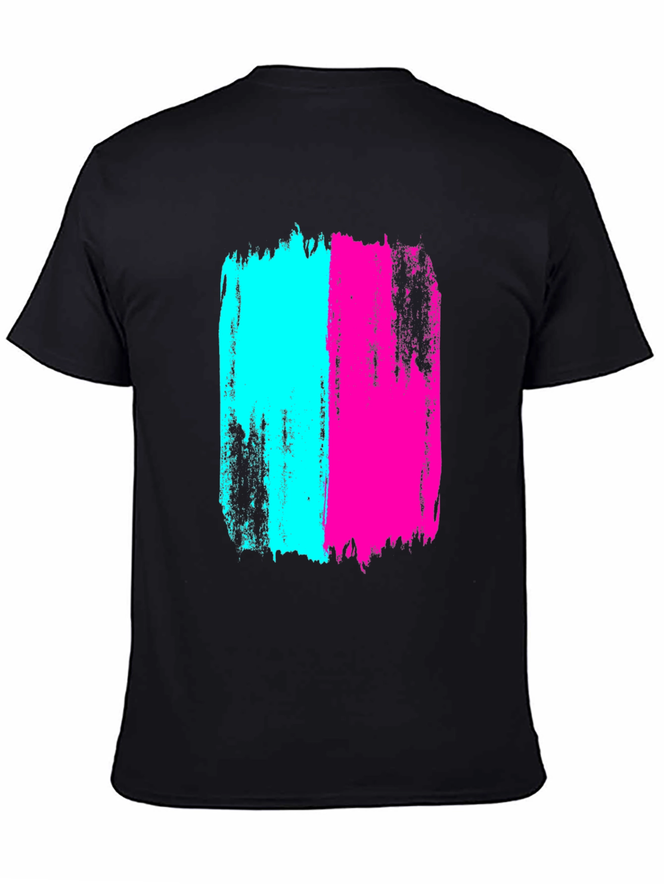 Bold Brushstroke Tee - Cyan & Magenta Graphic Print
