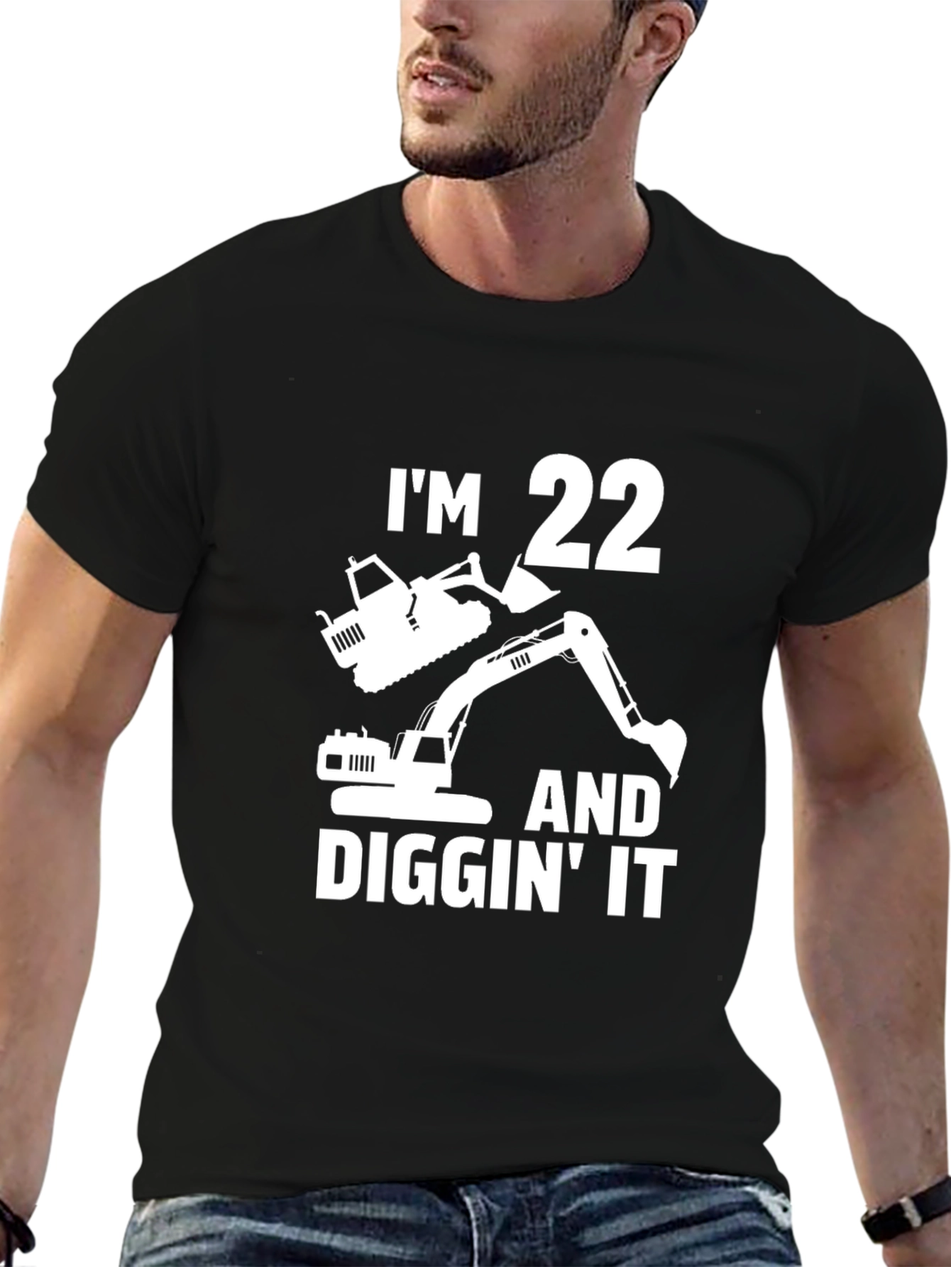 Im 22 Diggin It Excavator Birthday T-Shirt