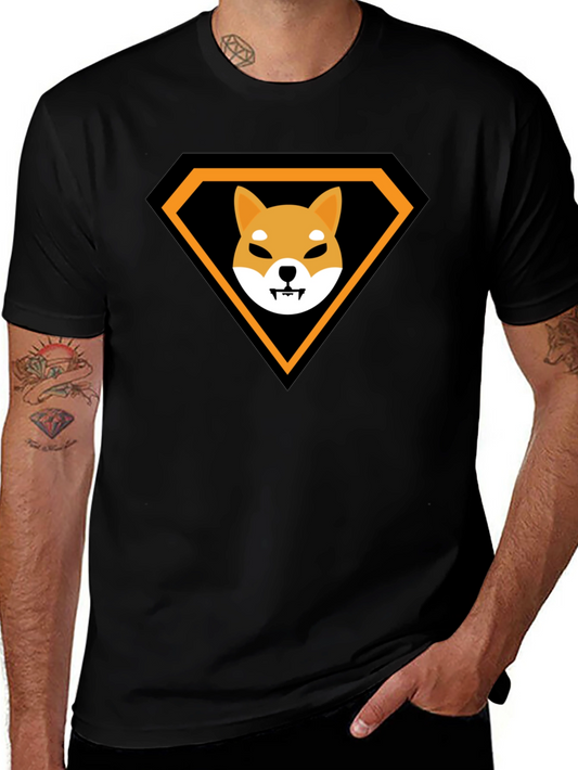 Shiba Inu Superhero Black T-Shirt