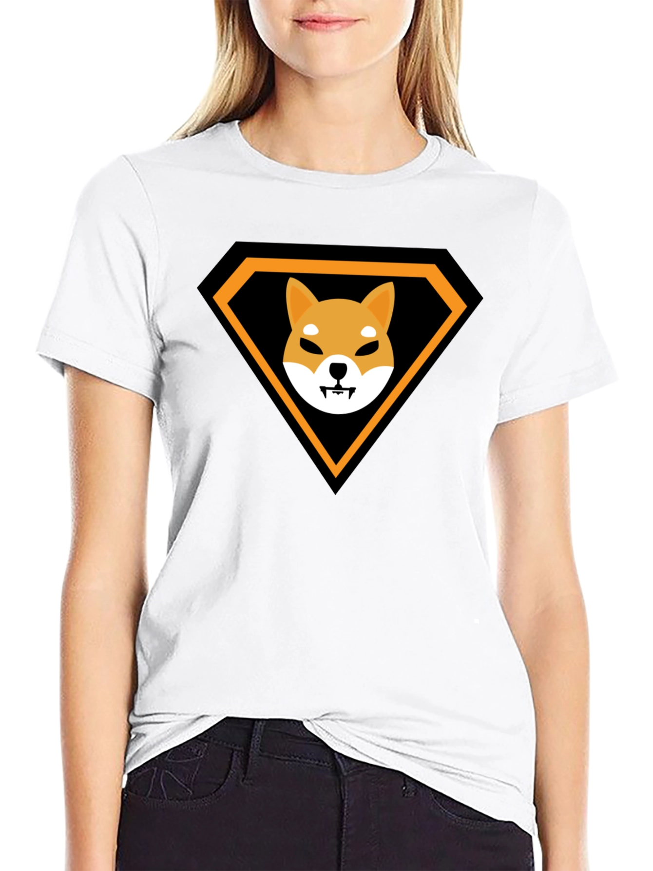 Shiba Inu Superhero Black T-Shirt