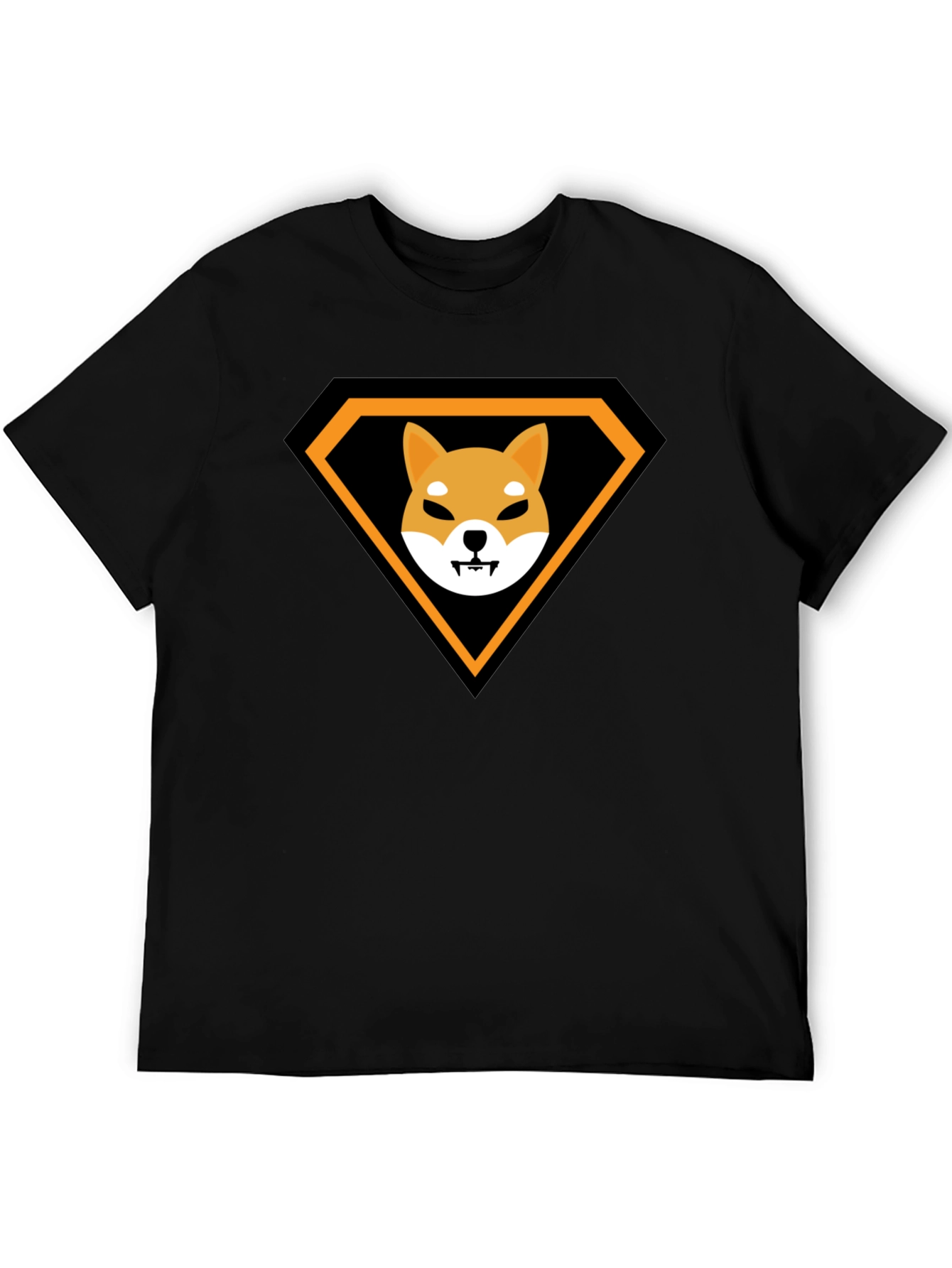 Shiba Inu Superhero Black T-Shirt