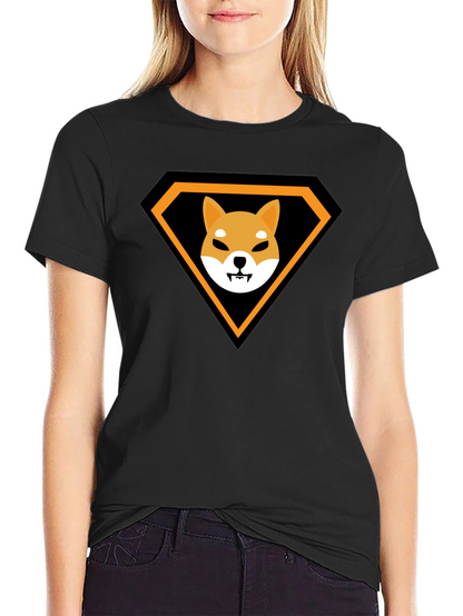 Shiba Inu Superhero Black T-Shirt