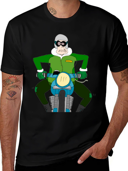 Cartoon Biker T-Shirt - Quirky Design