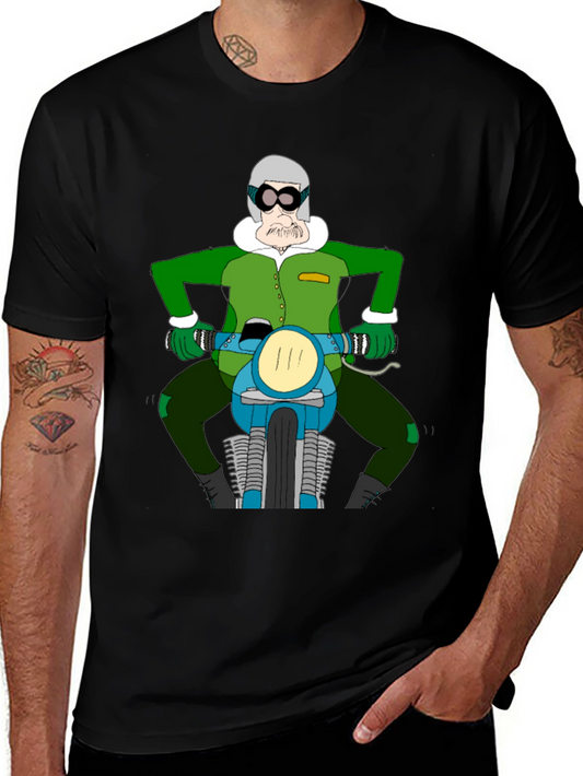Cartoon Biker T-Shirt - Quirky Design