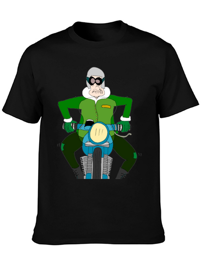 Cartoon Biker T-Shirt - Quirky Design