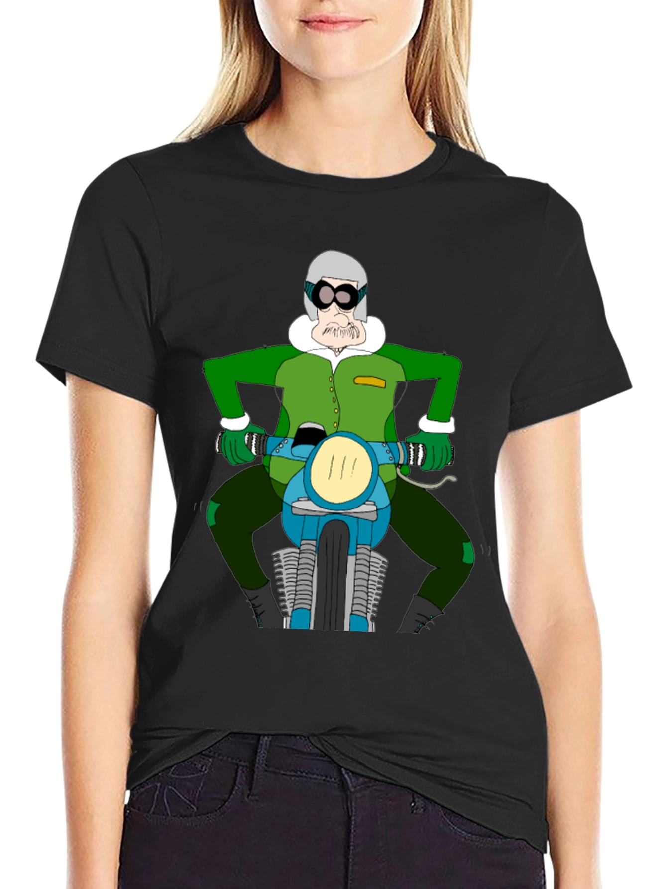 Cartoon Biker T-Shirt - Quirky Design