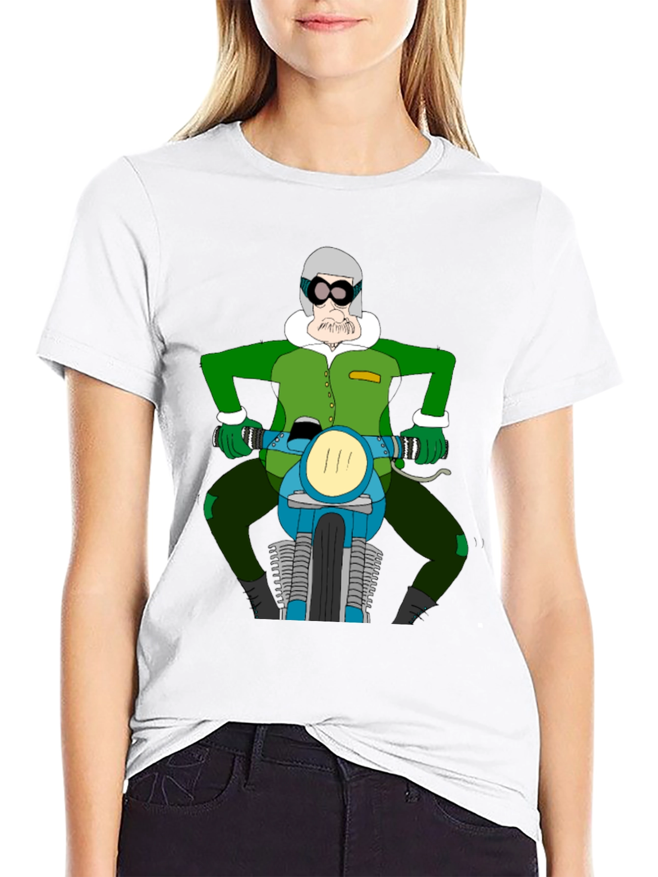 Cartoon Biker T-Shirt - Quirky Design