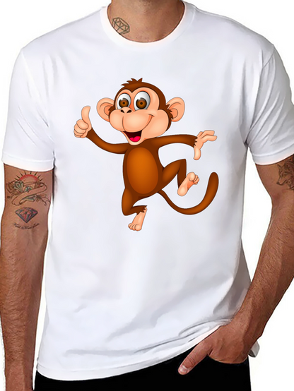 Funny Monkey Graphic T-Shirt - Black Casual Tee