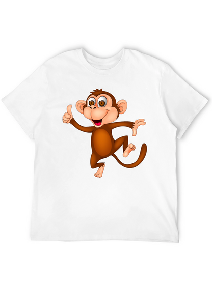 Funny Monkey Graphic T-Shirt - Black Casual Tee