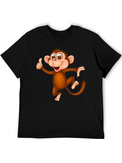 Funny Monkey Graphic T-Shirt - Black Casual Tee