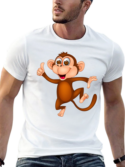 Funny Monkey Graphic T-Shirt - Black Casual Tee