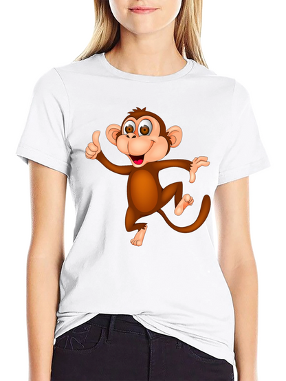 Funny Monkey Graphic T-Shirt - Black Casual Tee