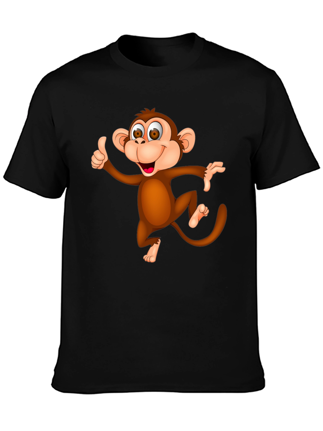 Funny Monkey Graphic T-Shirt - Black Casual Tee