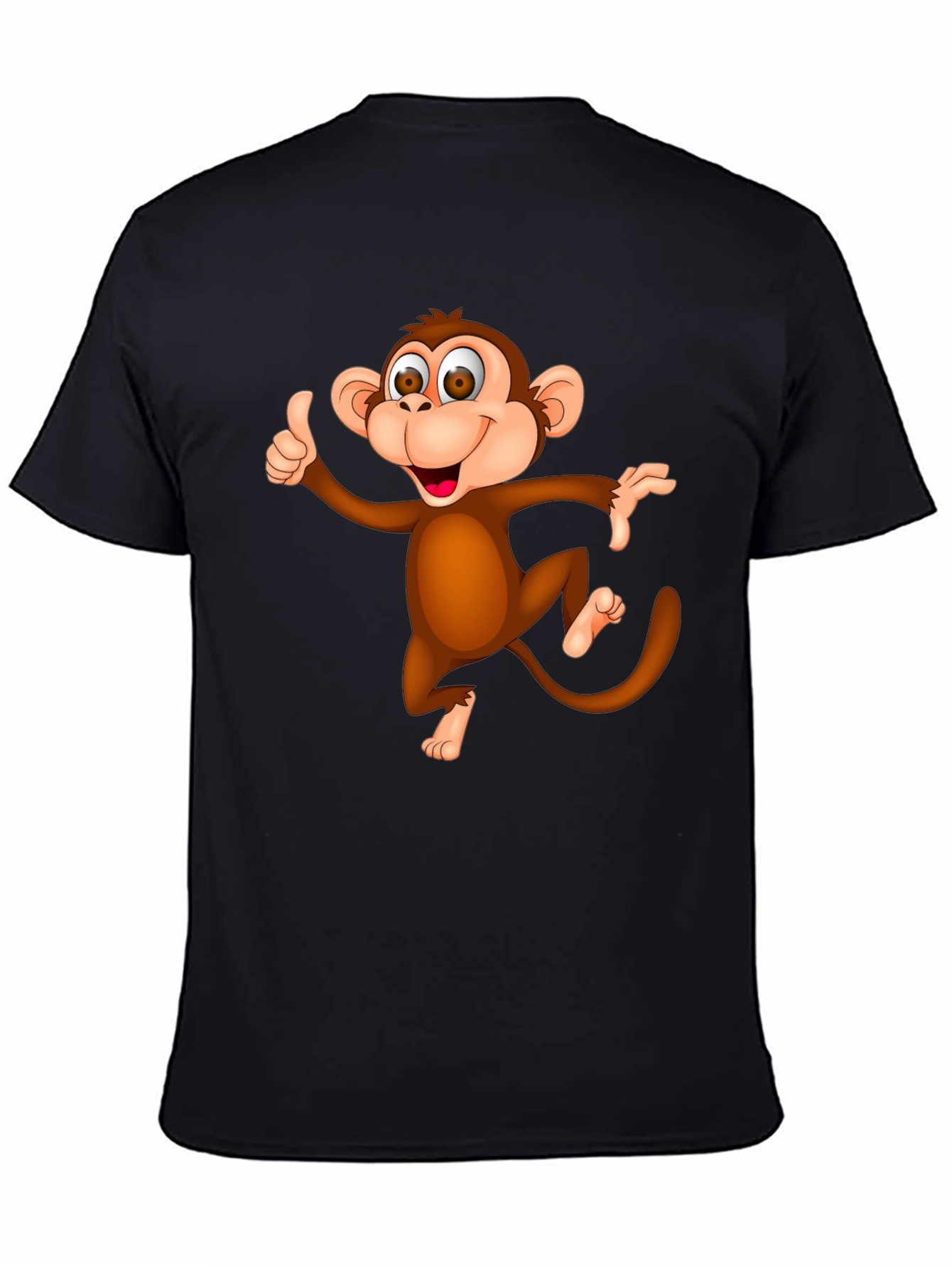 Funny Monkey Graphic T-Shirt - Black Casual Tee