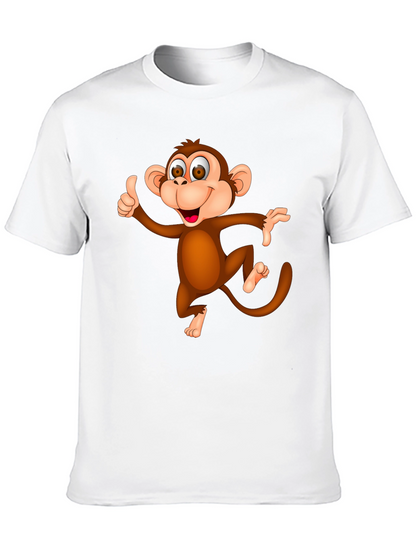 Funny Monkey Graphic T-Shirt - Black Casual Tee