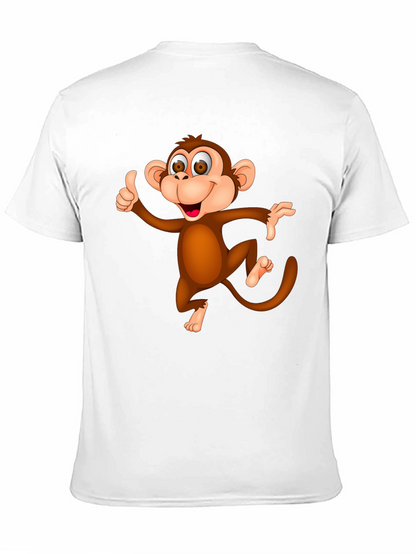 Funny Monkey Graphic T-Shirt - Black Casual Tee