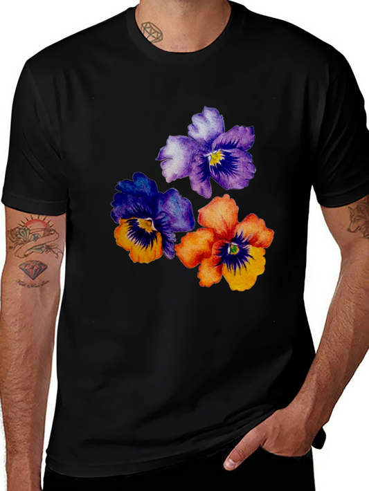 Floral Pansy Graphic Tee - Stylish Comfort