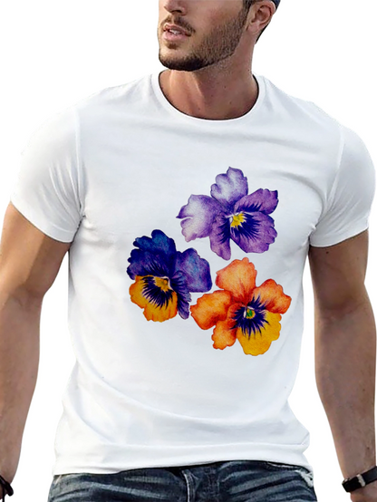 Floral Pansy Graphic Tee - Stylish Comfort