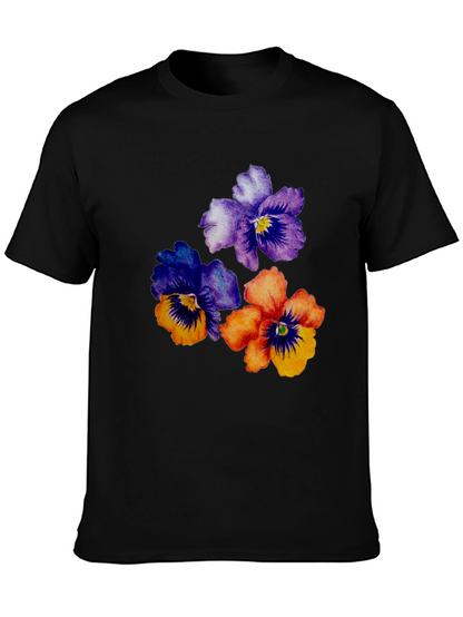 Floral Pansy Graphic Tee - Stylish Comfort