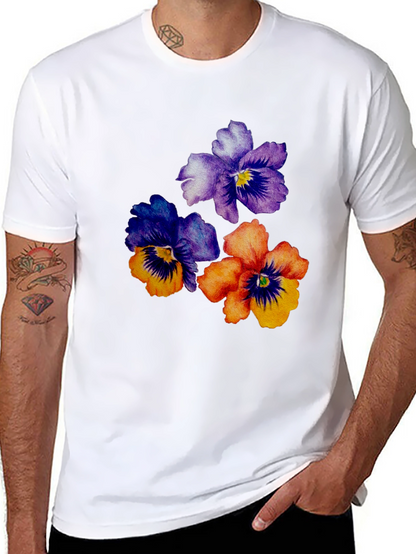 Floral Pansy Graphic Tee - Stylish Comfort