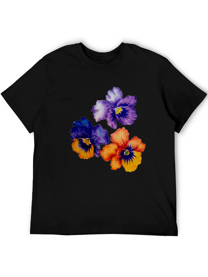 Floral Pansy Graphic Tee - Stylish Comfort