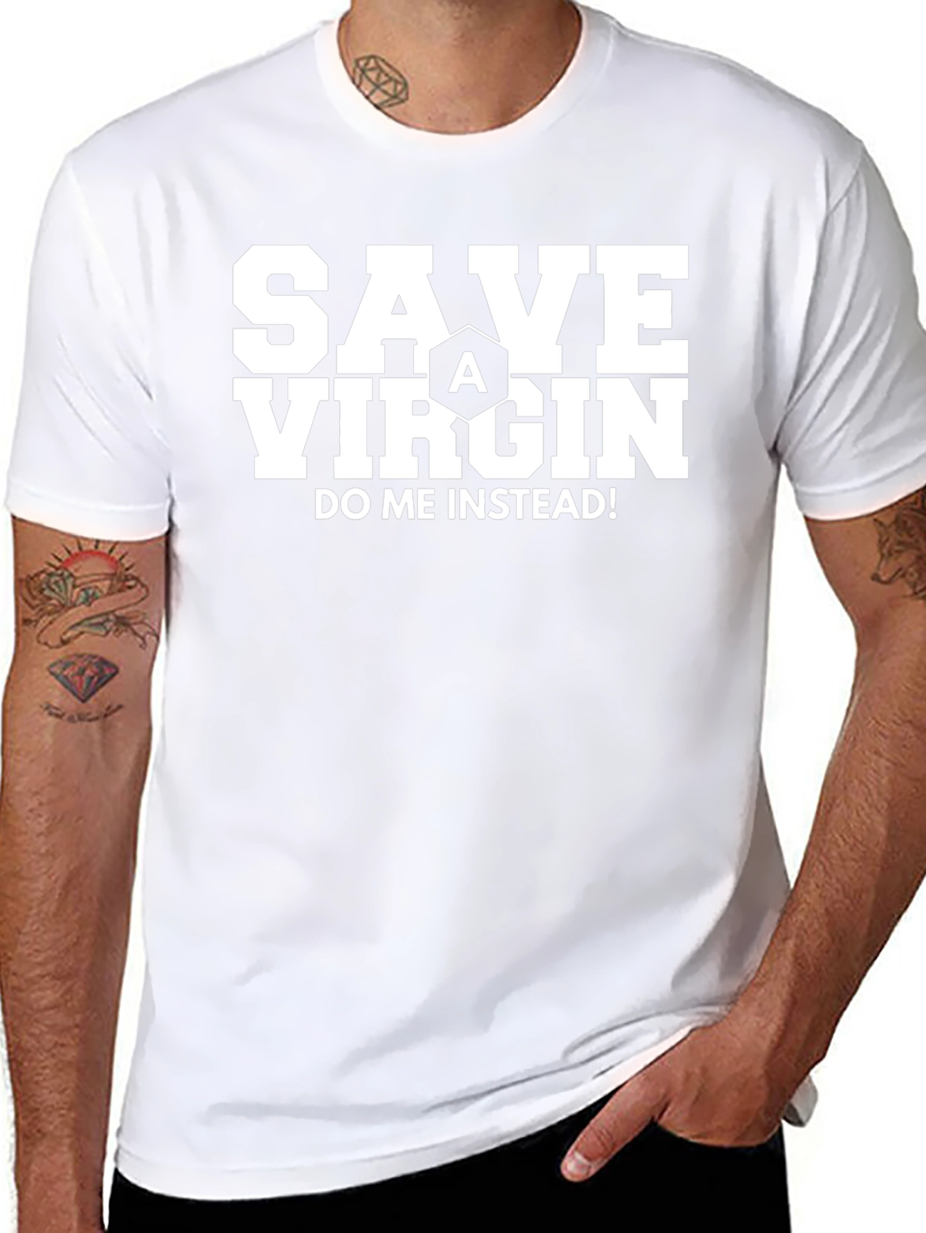 Save A Virgin T-Shirt - Funny Slogan Tee